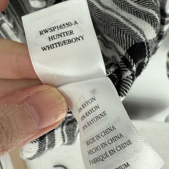 RAILS Hunter White Ebony Plaid Button Down Shirt Size M Long Sleeve Collared - Picture 3 of 4